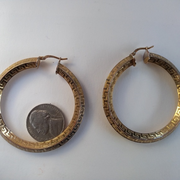 10k gold over Sterling silver hoop earrings - Picture 1 of 4